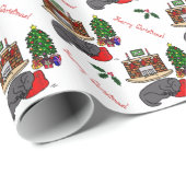 Black Labrador Retriever Kerstmis Cadeaupapier (Rol Hoek)