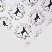 Black Labrador Retriever Kerstmis Wreatg Dog Tissuepapier (Detail)