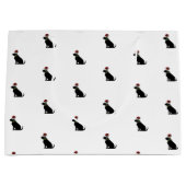 Black Labrador Retriever kerstpattern Modern Groot Cadeauzakje (Voorkant)