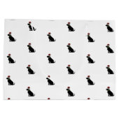 Black Labrador Retriever kerstpattern Modern Groot Cadeauzakje (Achterkant)