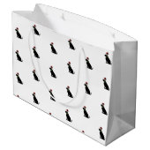 Black Labrador Retriever kerstpattern Modern Groot Cadeauzakje (Achterkant Gekanteld)