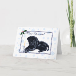 Black Labrador Retriever kerstsnowflake Feestdagen Kaart