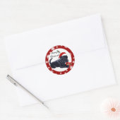 Black Labrador Retriever kerstsnowflake Ronde Sticker (Envelop)