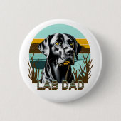 Black Labrador Retriever | Lab Pap Ronde Button 5,7 Cm (Voorkant)
