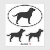 Black Labrador Retriever Lab Silhouettes Stickers (Vel)