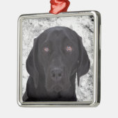 Black Labrador Retriever Metalen Ornament (Links)