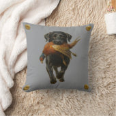 Black Labrador Retriever & Pheasant throw cushion Kussen (Deken)