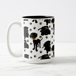 Black Labrador Retriever Puppies Tweekleurige Koffiemok