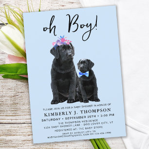 Black Labrador Retriever Puppy Dog Boy Blue Kaart