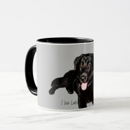 Black Labrador Retriever Puppy Mok (Voorkant links)