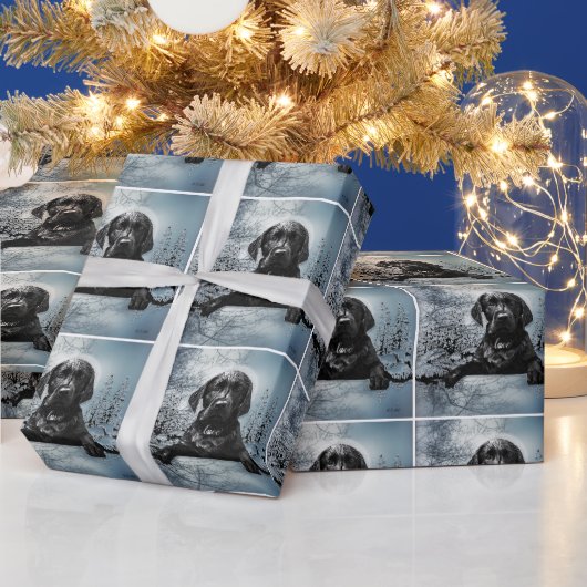 Black Labrador Retriever puppy T-Shirt Throw Pil Cadeaupapier (Feestdagen)
