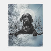 Black Labrador Retriever puppy T-Shirt Throw Pil Fleece Deken (Voorkant)