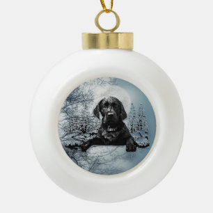 Black Labrador Retriever puppy T-Shirt Throw Pil Keramische Bal Ornament