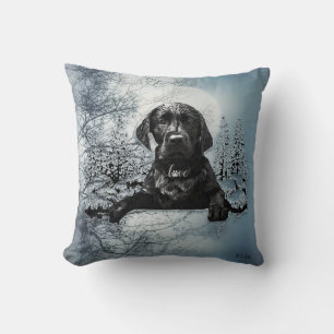 Black Labrador Retriever puppy T-Shirt Throw Pil Kussen