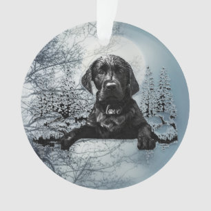 Black Labrador Retriever puppy T-Shirt Throw Pil Ornament