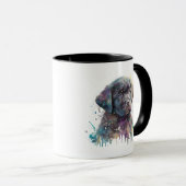 Black Labrador Retriever Puppy Waterverf AI Art Mok (Voorkant rechts)