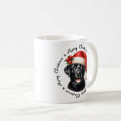 Black Labrador Retriever Schattige Vrolijk Kerstfe Koffiemok (Voorkant rechts)