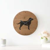 Black Labrador Retriever Silhouette Grote Klok (Huis)