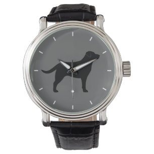 Black Labrador Retriever Silhouette Horloge