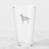 Black Labrador Retriever Silhouette Persoonlijk Glas (Achterkant)