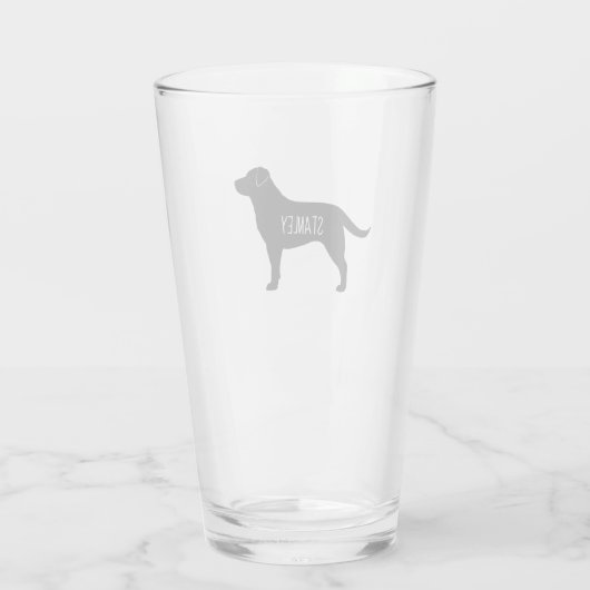 Black Labrador Retriever Silhouette Persoonlijk Glas (Achterkant)