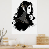 Black Labrador Retriever Silhouette Poster (Keuken)