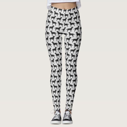 Black Labrador Retriever Silhouettes Labtern Patte Leggings (Voorkant)