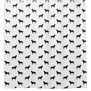 Black Labrador Retriever Silhouettes Patroon Douchegordijn
