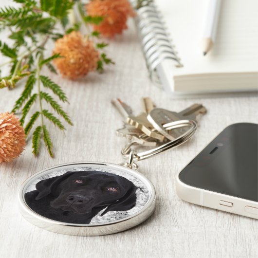 Black Labrador Retriever Sleutelhanger (Zijkant)