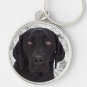 Black Labrador Retriever Sleutelhanger (Voorkant)