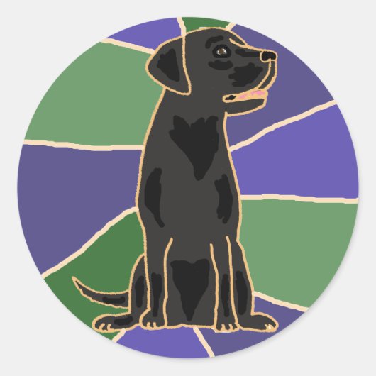 Black Labrador Retriever Sticker (Voorkant)