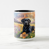 Black Labrador Retriever Sunrise Combo Mok (Midden)