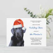 Black Labrador Retriever Vakantie Schattige Santa Kaart (Staand voorkant)