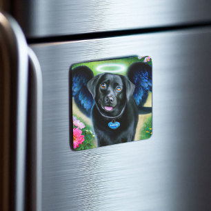 Black Labrador Retriever Wings Pet Memorial Magneet