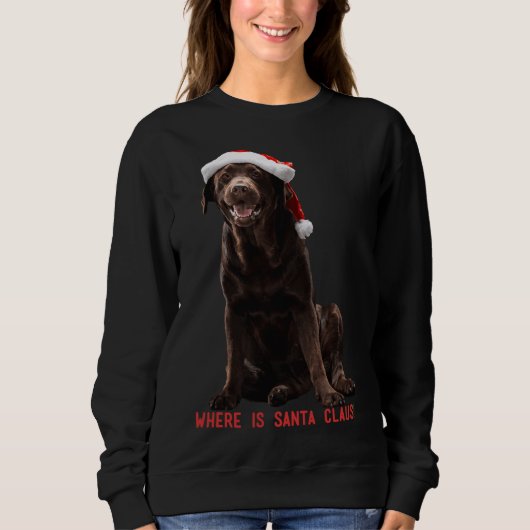 Black Labrador Retriever zit vol met kerstmis Trui (Voorkant)