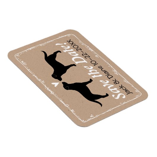 Black Labrador Retrievers Bruiloft Save the Date Magneet (Rechterzijde)