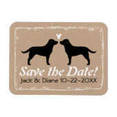Black Labrador Retrievers Bruiloft Save the Date Magneet (Horizontaal)