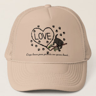 Black Labrador Sand Letters Cartoon Trucker Pet