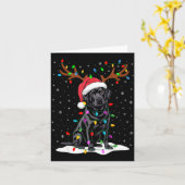 Black Labrador Santa Hat Reindeer Tree Lights Chri Kaart (Gele Bloem)
