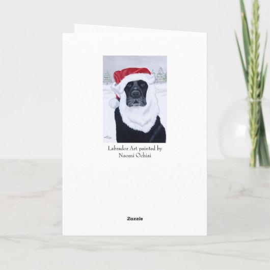 Black Labrador Santa Snow Kerstmis Feestdagen Kaart (Achterkant)