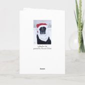 Black Labrador Santa Snow Kerstmis Feestdagen Kaart (Achterkant)