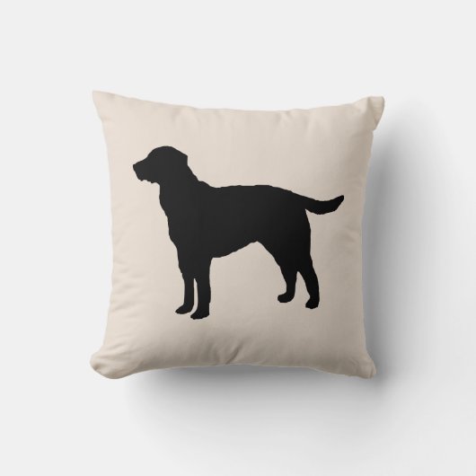 Black Labrador Silhouette Dog Pillow Kussen (Voorkant)