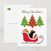 Black Labrador Silhouette kerstkledij Feestdagenkaart (Voorkant / Achterkant)