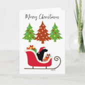 Black Labrador Silhouette kerstkledij Kaart (Voorkant)