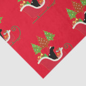 Black Labrador Silhouette kerstkledij Red Tissuepapier (Detail)