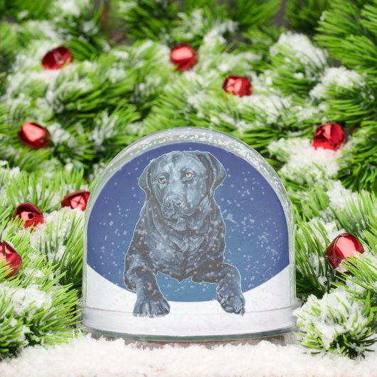 Black Labrador Snow Globe Custom Dog Snow Globe (Noël)