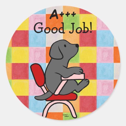 Black Labrador Student 1 Beloning Stickers (Voorkant)