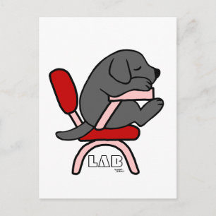 Black Labrador Student 2 Cartoon Briefkaart