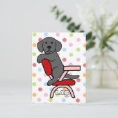 Black Labrador Student 3 Cartoon Briefkaart (Staand voorkant)