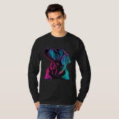Black Labrador Synthwave 80s Retrowave Aesthetic T-shirt (Voorkant volledig)